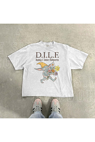 Grafftee Clothing Dilf Printed Unisex Oversize T-Shirt