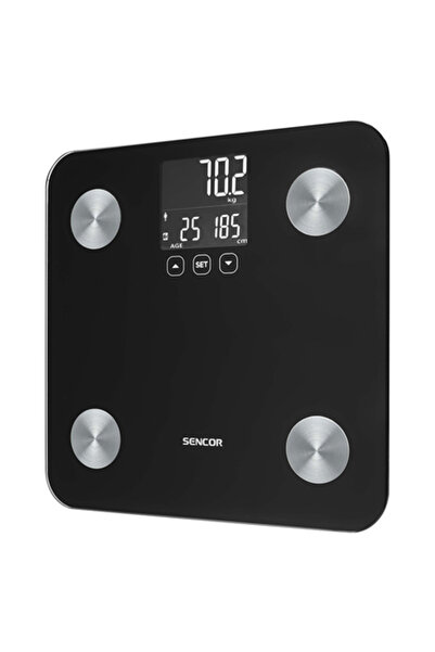 Lechpol Cântar de baie Sencor pentru compoziția corporală, 180 kg, Negru