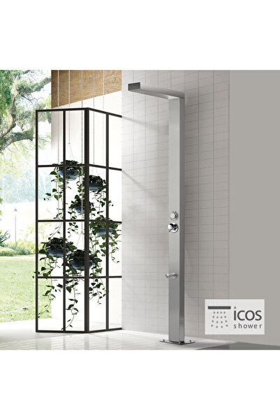 Icos Στήλη ντους εξωτερικού χώρου με μίξερ NEDAMIX, Inox AISI316 NEDAMIX