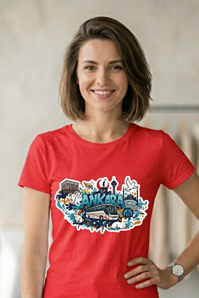 Baran Işık Ankara City Symbols Printed 100% Cotton Unisex T-Shirt – Anıtkabir...