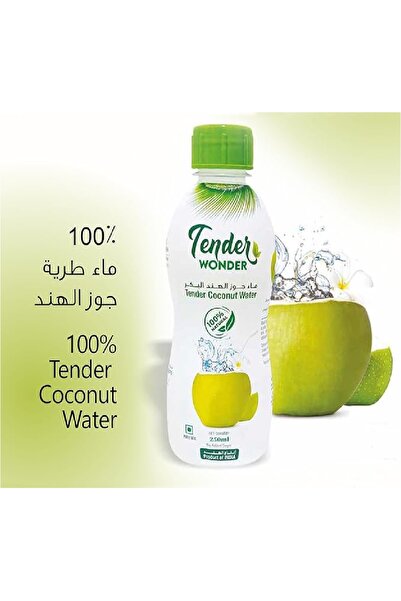 Tender Wonder Natural Coconut Water 250 ml | No Added Sugar Pure and Natural Coconut Drink | Pack of 48PCs