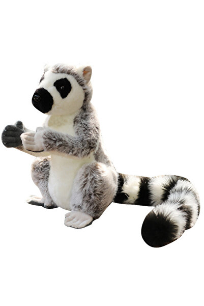 LeanToys Mascotă de pluș Lemur, gri moale, 28cm