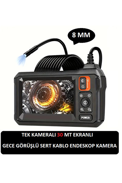 whitetech Ekranlı Tek Kameralı 30 Mt Sert Kablo Gece Görüşlü Endeskop Yılan K...