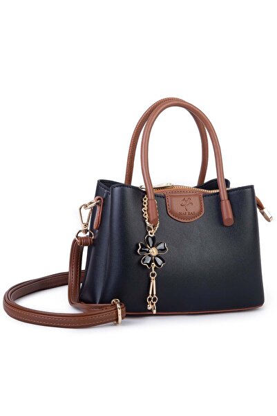 Nas Bag Geantă de mână și crossbody elegantă pentru femei, cu mini-amuletă fl...