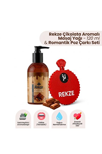 Rekze Çikolata Aromalı Yenilebilir Vücut Masaj Yağı 120 ml ve Eğlenceli Çift ...