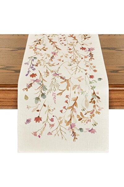 OEM Nap de masă de toamnă Flori și Frunze Decorativ Durabil Rezistent 40x240cm