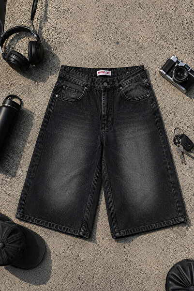 GRİİ WEAR Urban Fit Denim Capri Shorts