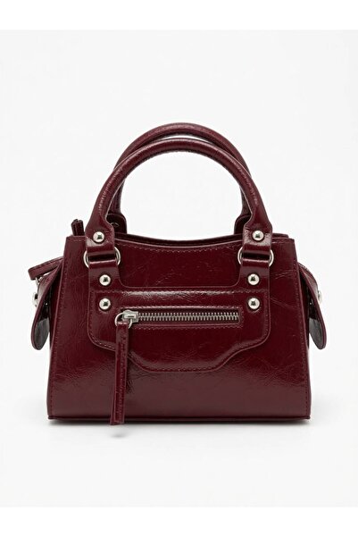 NOVALANE BAG Kadın parlak rugan detaylı mini el & omuz çanta
