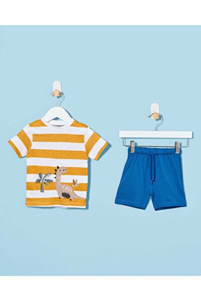 REDTAG Infant Boys White And Blue Casual Set