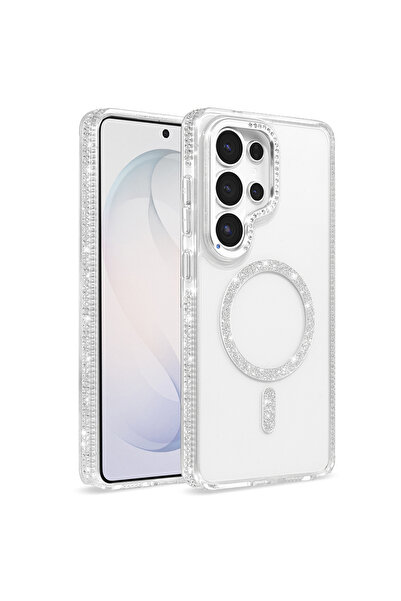 m.tk moveteck Samsung Galaxy S26 Ultra Uyumlu Kılıf Parlak Taş İşlemeli Işılt...
