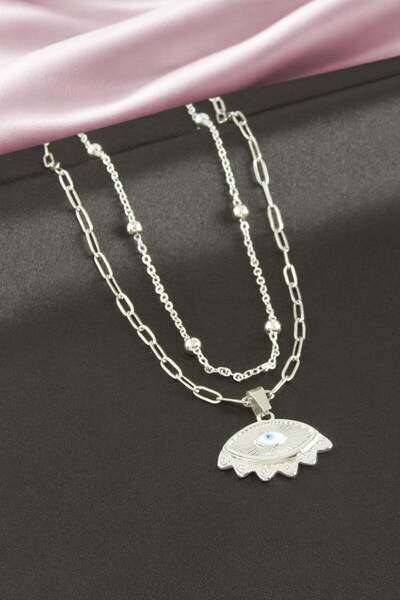 Marsilyan Eye Double Necklace Ilkel-Bjt940