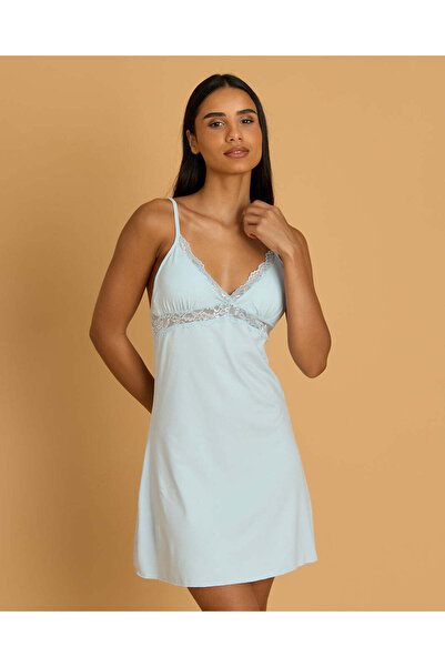 REDTAG Women Blue Lace Chemise