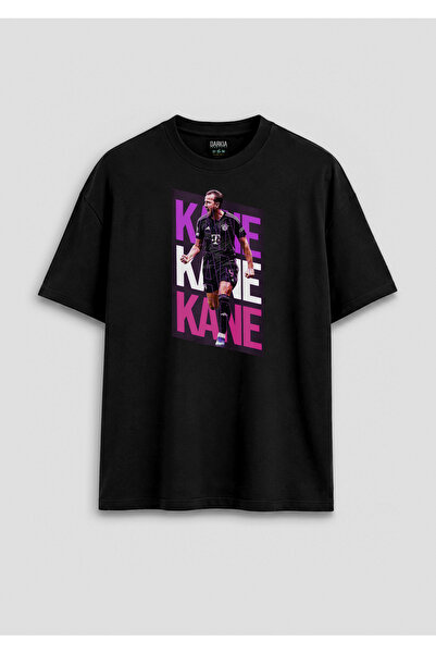 Darkia Harry Kane Printed Text Relaxed Fit Unisex Black T-Shirt