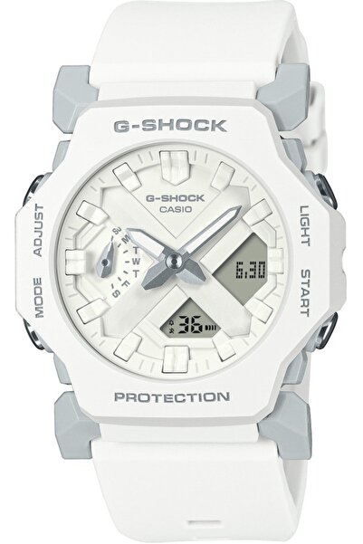 G-SHOCK Ceas sportiv alb pentru bărbați GA-2300-7AER, rezistent la șocuri.