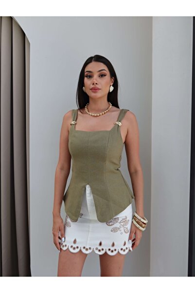 ESRAHELVACI Accessory Strap Linen Blouse