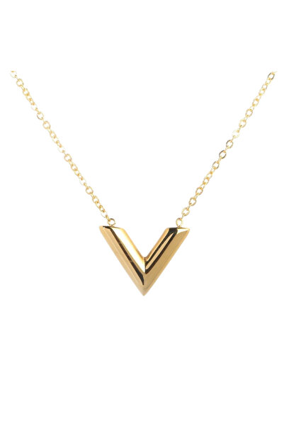 Black Season Gold Waterproof V Letter Chain |   Black Season