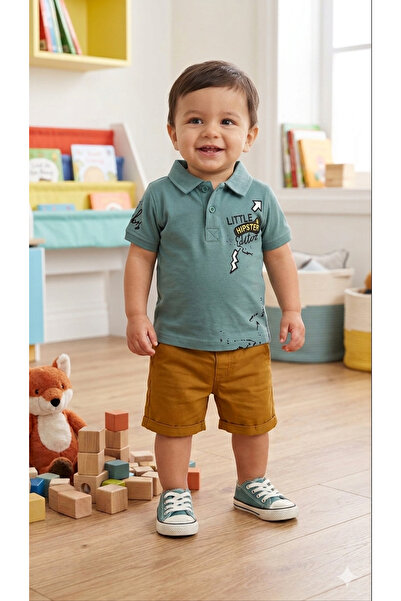 ADA YILDIZ KİDS Baby Boy Polo Collar Short Sleeve T-Shirt 2/5 Years