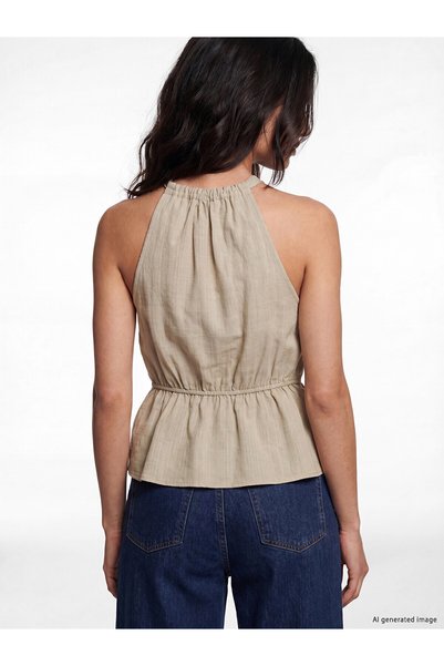 LC Waikiki Nevavm Halter Neck Blouse with Drawstring Detail