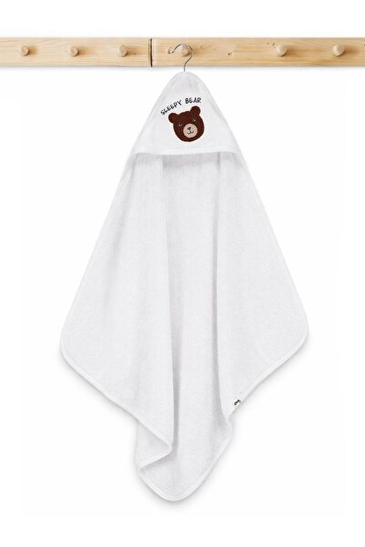 Civil Baby Teddy Bear Embroidered Towel - Ecru