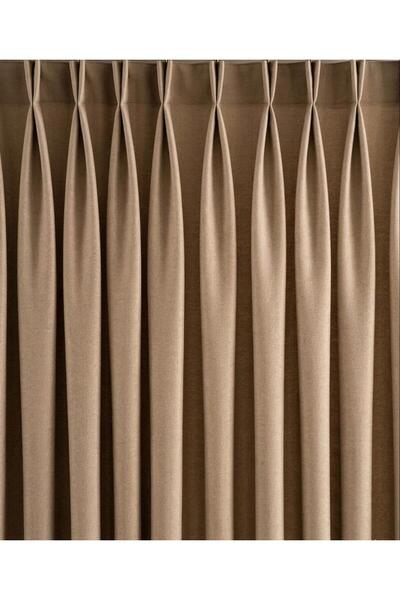 Pyramid Home American Pleated Linen Background Curtain 1/3 Dense Pleated Back...