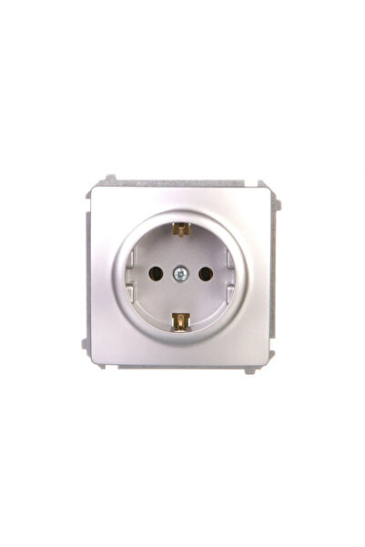 Kontakt-Simon Ștecher Simon Basic cu împământare Schuko 16A 250V argintiu mat...