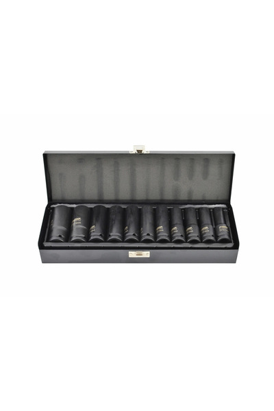 AwTools Set tubular IMPACT 1/2 " 11 bucăți 10-24mm BLACK LINE