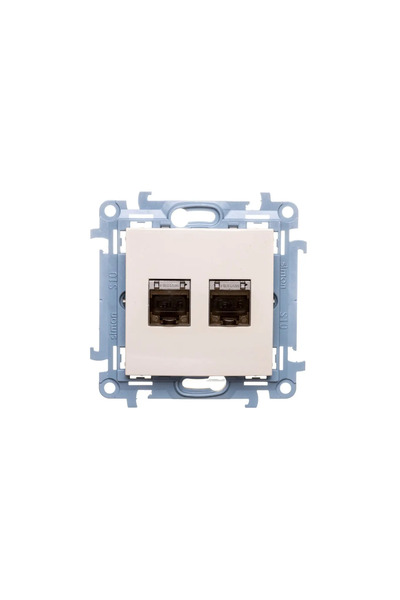 Kontakt-Simon Priză Simon 10 pentru computer, Dual 2xRJ45 Cat.6, ecranată cre...