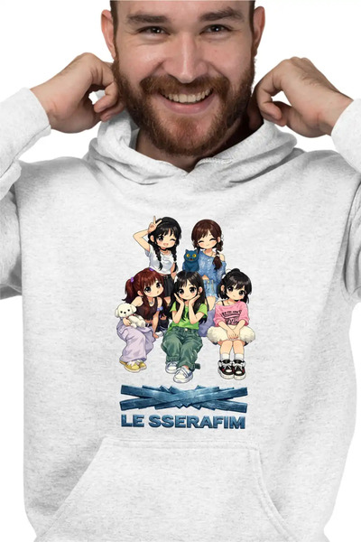 OEM Мъжки суичър Le Sserafim Kpop Serafim Мърч