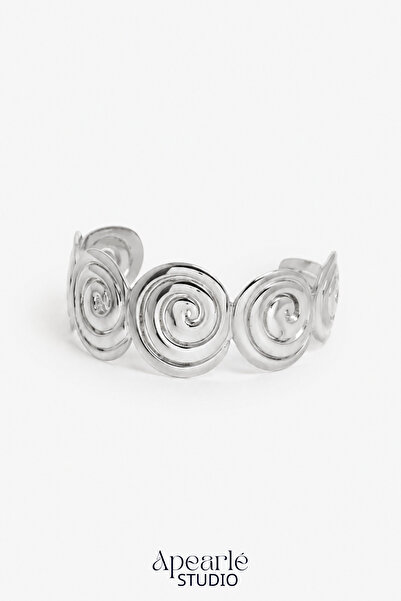 Apearlé Studio Spiral Silver Kelepçe Bilezik
