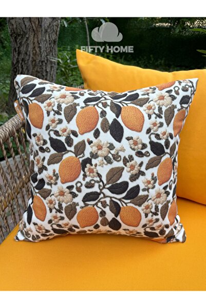 Fifty Home 1 Pcs Kirlent Kilifi Digital Printing 43X43 cm Summer-Themed Garde...
