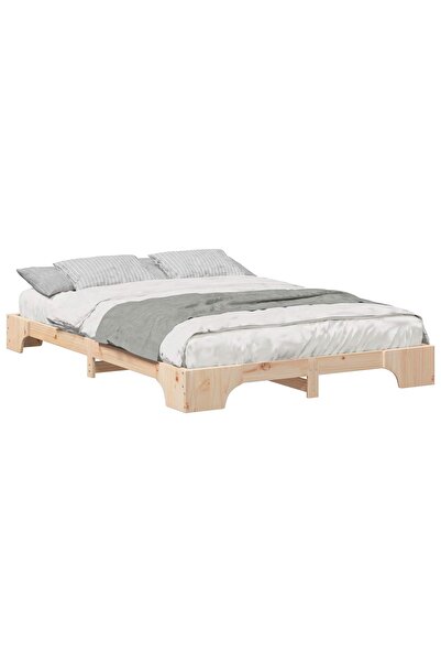 vidaxl Cadru de pat Maro 140 x 210 cm Lemn de pin masiv