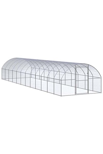 vidaxl Coteț de găini de exterior, 3 x 12 x 2 m, oțel galvanizat