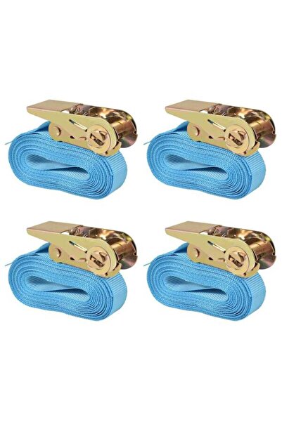 vidaxl Chingi de ancorare cu clichet, 4 bucăți, 0,8 tone, 6 m x 25 mm, albastru