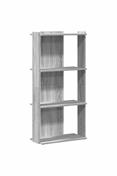 vidaxl Bibliotecă cu 3 niveluri gri sonoma 60x30x120 cm lemn prelucrat