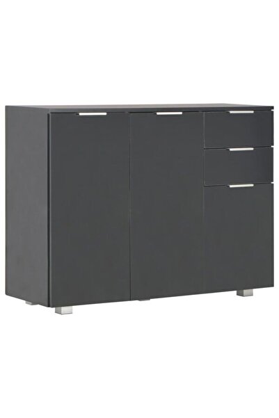 vidaxl Dulap, negru lucios, 107 x 35 x 80.5 cm