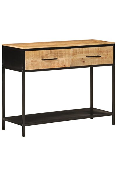 vidaxl Masă consolă, 100x35x76 cm, lemn masiv de mango și fier