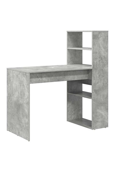 vidaxl Birou cu raft Gri din beton 113 x 54 x 120 cm Lemn compozit