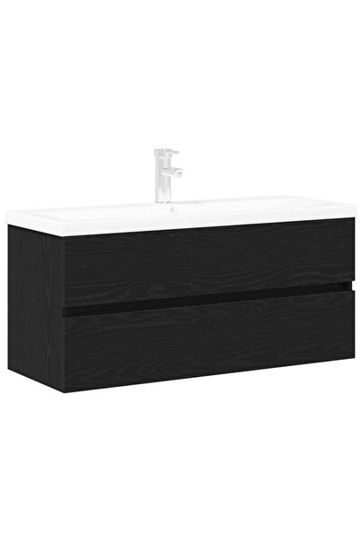 vidaxl Dulap lavoar baie stejar negru 90 x 39 x 62 cm