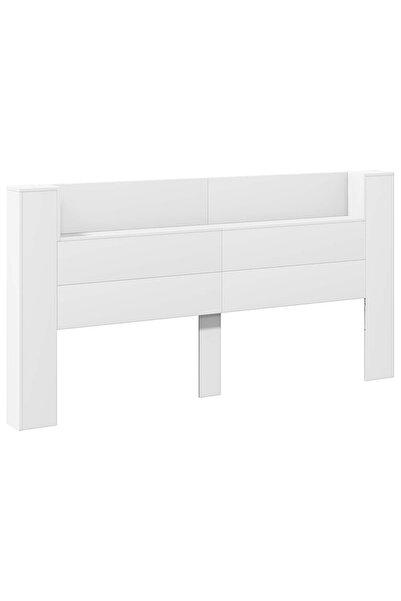 vidaxl Tăblie cap cu raft Alb 200 x 16,5 x 103,5 cm Lemn compozit