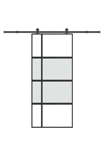vidaxl Ușă glisantă cu sticlă securizată și set de feronerie din aluminiu