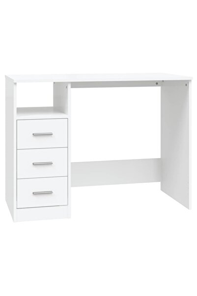 vidaxl Birou cu sertare, alb, 102x50x76 cm, lemn prelucrat