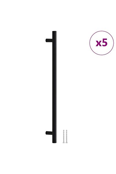 vidaxl Mânere de dulap, 5 buc., negre, 320 mm, din oțel inoxidabil