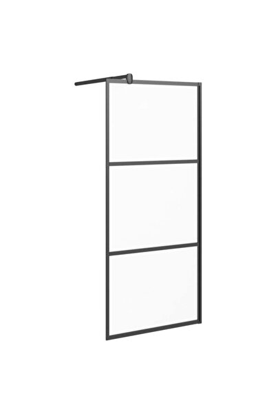 vidaxl Cabină de duș walk-in, perete negru, 80 x 195 cm, sticlă ESG semi-mată