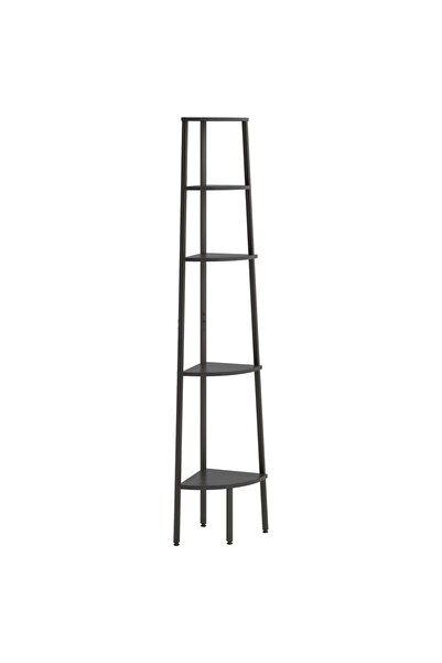 vidaxl Raft de colț cu 5 niveluri, negru, 45,5x31,5x180 cm