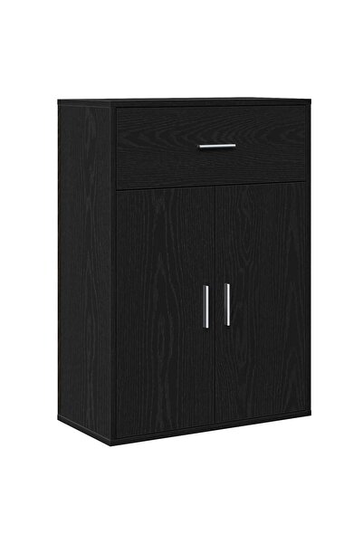 vidaxl Bufet cu sertar Stejar Negru 60 x 30 x 84 cm Lemn compozit