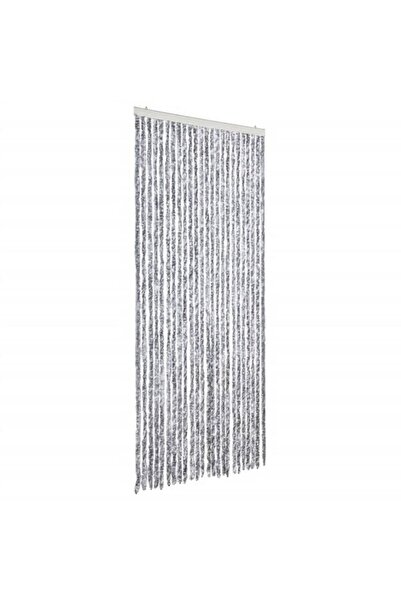 vidaxl Perdea anti-insecte, alb și gri, 100 x 220 cm, Șenilă