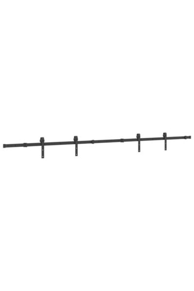 vidaxl Set de feronerie pentru ușă glisantă, Negru, 305 cm, Oțel