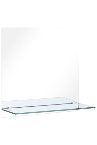 vidaxl Oglindă de perete cu raft, 60 x 60 cm, sticlă securizată