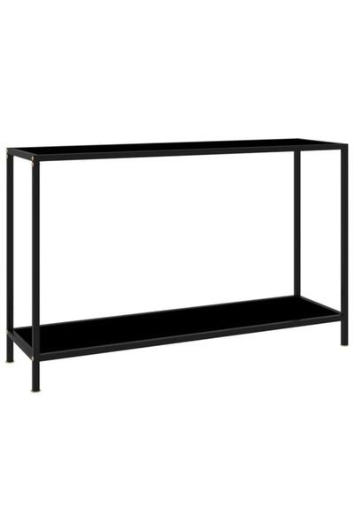 vidaxl Masă consolă, neagră, 120 x 35 x 75 cm, sticlă securizată