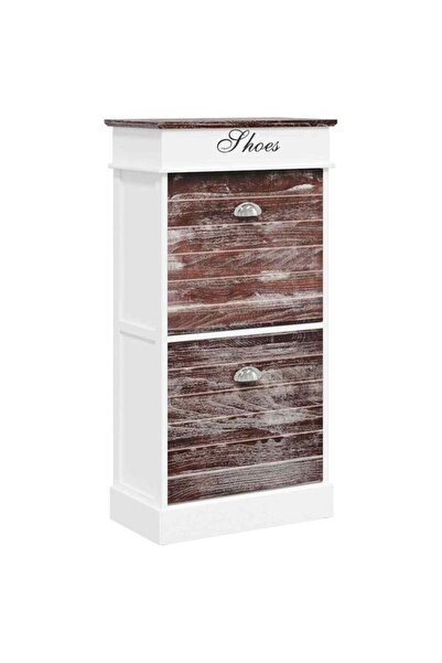 vidaxl Pantofar, maro, 50 x 28 x 98 cm, lemn de paulownia